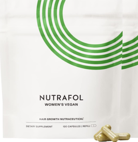 Nutrafol Women’s Hair Growth Supplement – Thicker, Stronger Hair, 100% Vegan, Dermatologist Recommended (2-Month Supply, 2 Pouches)