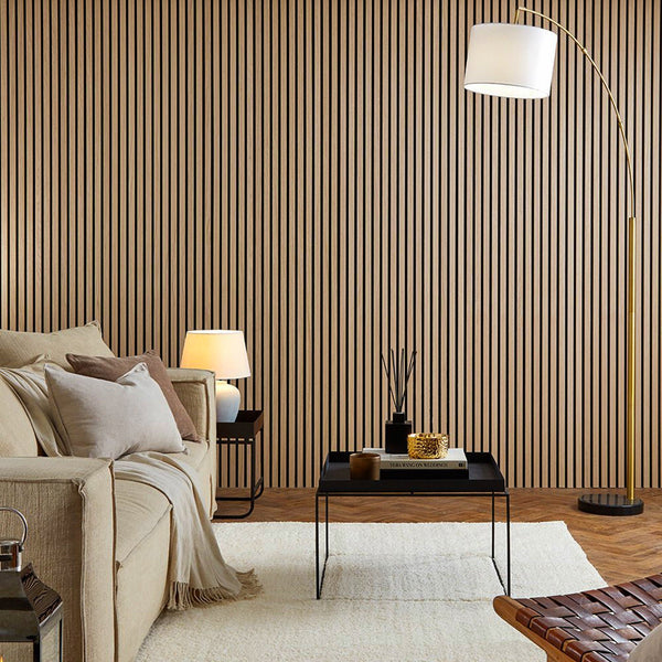 SlatWall Acoustic Honey Oak and Black Panel